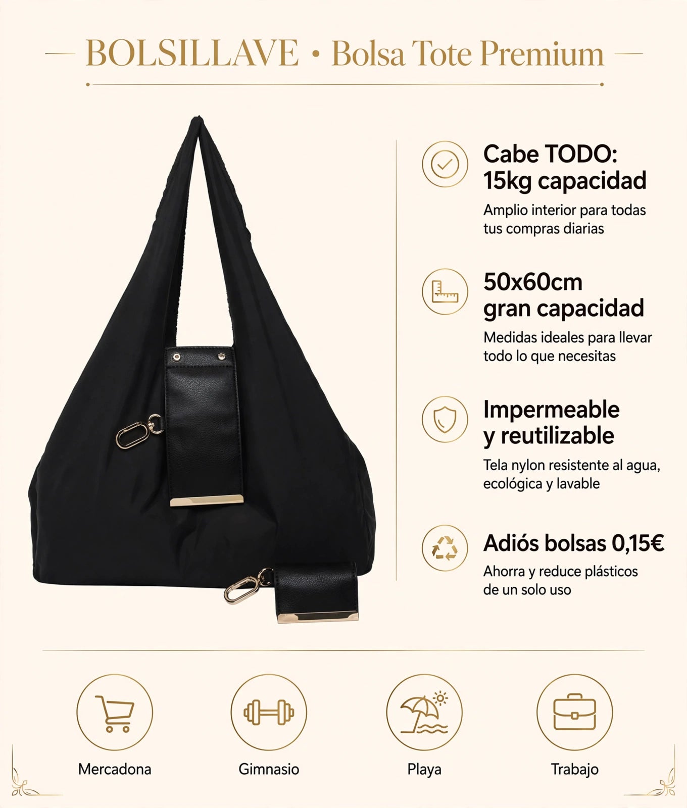 BOLSILLAVE™ - El Llavero que se transforma en Bolso